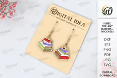 Hobby Drop Earrings Laser Cut . Wooden Earrings SVG Product Image 1