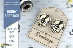 Music Earrings Laser Cut Design. Wooden Hobby Earrings SVG Product Image 1