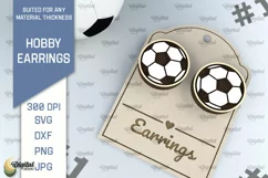 Football Earrings Laser Cut Design. Hobby Earrings SVG Product Image 1