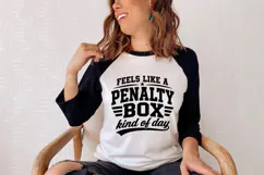 Clean vector cut file with bold varsity font reading a funny hockey phrase, designed for easy cutting with smooth lines and solid shapes for vinyl and sublimation use.