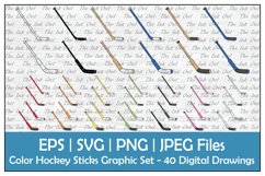 Colorful Hockey &amp; Goalie Sticks Clipart Product Image 1