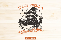 Hocus Pocus and a Glass of Wine SVG PNG, Funny Halloween Product Image 1