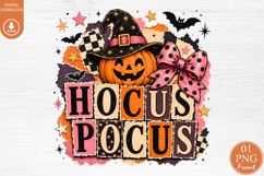 Hocus Pocus Halloween Sublimation, Witch Hat Pumpkin PNG Product Image 1