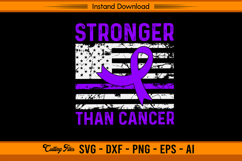 Stronger Than Cancer Awareness Ribbon SVG Product Image 1