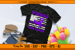 Stronger Than Cancer Awareness Ribbon SVG Product Image 2