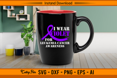 I Wear Violet Leukemia Cancer Awareness SVG Product Image 3