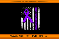 Hodgkin’s Lymphoma Awareness Flag Ribbon SVG Product Image 1