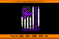 Hodgkin’s Lymphoma Cancer Awareness Flag Ribbon SVG Product Image 1
