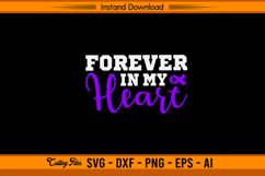 Forever in My Heart Hodgkin’s Lymphoma Ribbon SVG Product Image 1