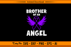 Brother of an Angel Hodgkin’s Lymphoma Ribbon SVG Product Image 1