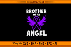 Brother of an Angel Hodgkin’s Lymphoma Ribbon SVG Product Image 1