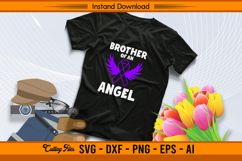 Brother of an Angel Hodgkin’s Lymphoma Ribbon SVG Product Image 2