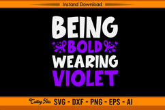 Being Bold Wearing Violet Hodgkin’s Lymphoma SVG Product Image 1