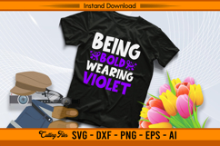 Being Bold Wearing Violet Hodgkin’s Lymphoma SVG Product Image 2