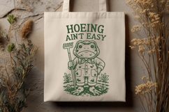 Hoeing Ain’t Easy SVG | Funny Gardening Frog Farm Cut File Product Image 3