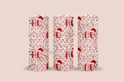 hohoho leopard print skinny tumbler sublimation wrap with high resolution 300 DPI and transparant background perfect for 20oz and 30oz skinny tumbler