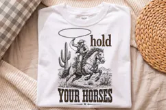 Hold Your Horses Western Cowboy PNG, Retro Horse Design Product Image 2