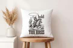Hold Your Horses Western Cowboy PNG, Retro Horse Design Product Image 4