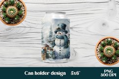 Christmas snowman can holder sublimation design