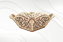 Gift kitchen plate holder, laser cut model, basket pattern Product Image 1