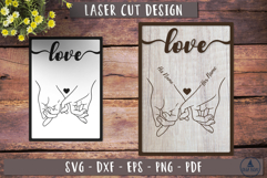 Holding Hands laser cut design Personalized Love Sign