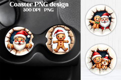 Christmas car coaster | Cute gingerbread man coaster PNG Product Image 1