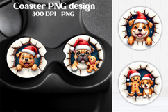 Christmas car coaster | Cute gingerbread man coaster PNG Product Image 1