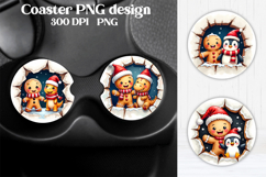 Christmas car coaster | Cute gingerbread man coaster PNG Product Image 1