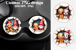 Christmas car coaster | Cute gingerbread man coaster PNG Product Image 1