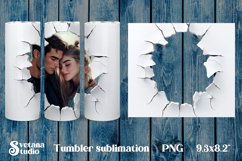 Photo tumbler wrap | Cracked wall tumbler | Photo frame PNG Product Image 1