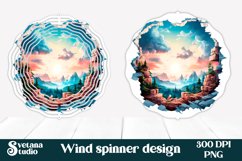 3d hole wind spinner | Wind spinner forest mountains Product Image 1