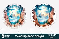 3d hole wind spinner PNG | Wind spinner forest mountains PNG Product Image 1