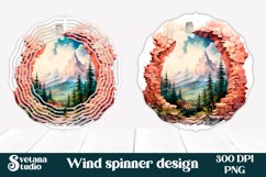 3d hole forest mountains wind spinner PNG Product Image 1