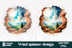 3d hole forest mountains wind spinner sublimation PNG design Product Image 1