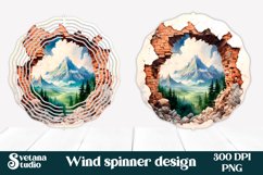 3d hole forest mountains wind spinner sublimation design Product Image 1
