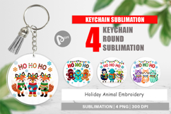 Holiday Animal Embroidery Keychain Product Image 1
