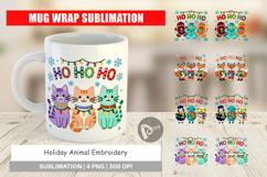 Holiday Animal Embroidery Mug Wrap Product Image 1