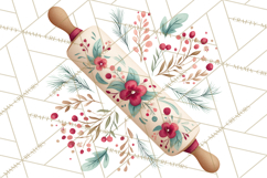 Holiday Baking PNG, Watercolor Christmas Kitchen Clipart Product Image 3