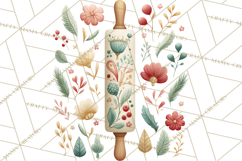 Holiday Baking PNG, Watercolor Christmas Kitchen Clipart Product Image 4