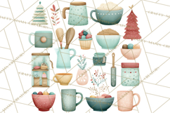 Holiday Baking PNG, Watercolor Christmas Kitchen Clipart Product Image 5