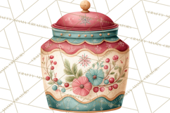 Holiday Baking PNG, Watercolor Christmas Kitchen Clipart Product Image 5