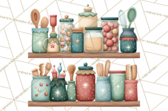 Holiday Baking PNG, Watercolor Christmas Kitchen Clipart Product Image 3