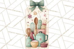 Holiday Baking PNG, Watercolor Christmas Kitchen Clipart Product Image 4