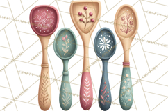 Holiday Baking PNG, Watercolor Christmas Kitchen Clipart Product Image 4