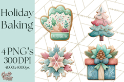 Holiday Baking PNG, Watercolor Christmas Kitchen Clipart Product Image 1