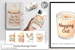 Digital Paper Holiday Beverage Quotes Product Image 1