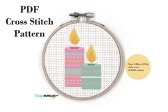 Holiday Candles Cross Stitch Pattern PDF File Product Image 1