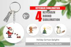 Holiday Cartoon Delights Keychain Product Image 1