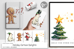 Holiday Cartoon Delights Digital Paper Product Image 1