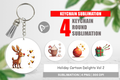 Holiday Cartoon Delights Keychain Product Image 1